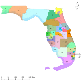 map of Florida Senate districts